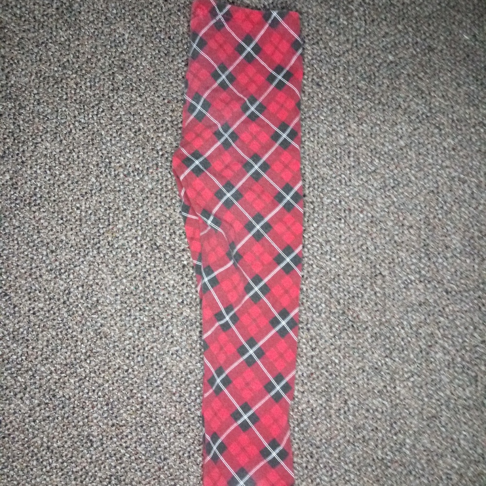 Red plaid leggings